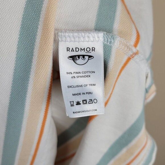 Radmor Baty Stripe Pima Cotton Short Sleeve Polo Pimaformance Multicolor Size XL - Picture 11 of 12
